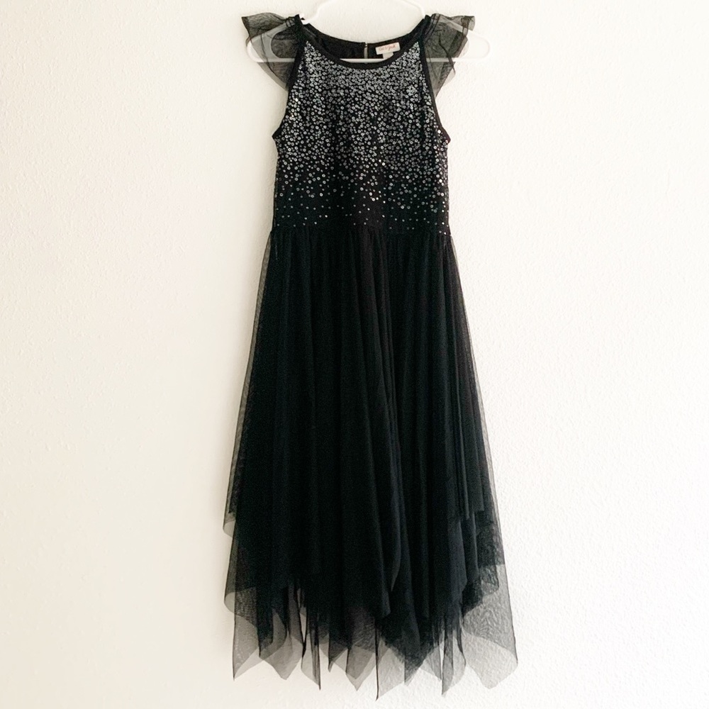 Girls Embellished Black Dress